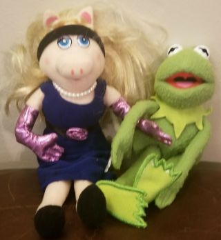 2004 Jim Henson The Muppets Sababa Toys 8” Kermit & Miss Piggy Plush Set Dolls