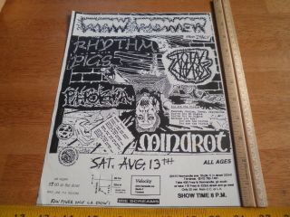 Rhythm Pigs Total Chaos Mindrot Phobia 1980s Punk Rock Concert Poster