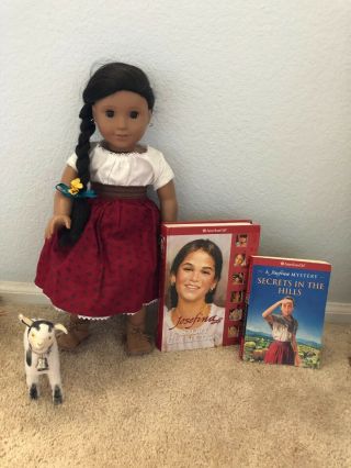 American Girl 18  Doll Josefina With Total Of 8 Outfits,  Pet Goat,  And 7 Books