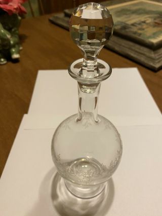 Vintage Signed Baccarat Crystal Perfume Bottle With Signed Stopper Ingraving