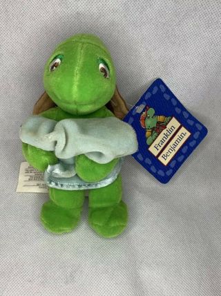 Franklin The Turtle Nelvana Stuffed Plush Holding Blanket -