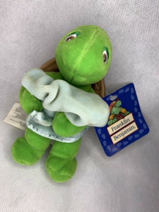 Franklin The Turtle NELVANA Stuffed Plush Holding Blanket - 2