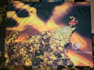 Korn Follow The Leader Banner Huge Fabric Poster Flag Print Art 41”x30” Vtg 90s