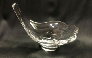 Daum France Signed Crystal Art Glass Bowl,  Heavy,  Vtg