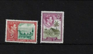 Solomon Islands Sg71/2,  5/ - To 10/ - Lightly Mounted