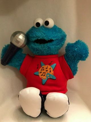 Sesame Street Cookie Monster Lets Rock Singing Talking Interactive Plush Stuffed 2