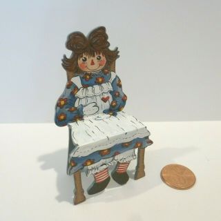 Karen Markland Miniature Raggedy Ann Hand Painted Chair 1997