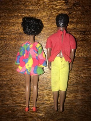 Rare VINTAGE 1970 TOPPER AFRICAN AMERICAN VAN & DALE DAWN Dolls In 616 & Shoes 2