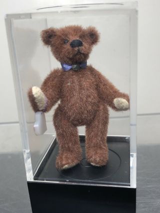 2” Miniature Artist Made Teddy Bear Debbie Kessling No No Bear Brown W/ Tag