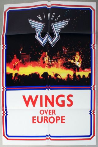 Beatles Paul Mccartney Wings - Concert Poster - Wings Over Europe - 1970s - Estq