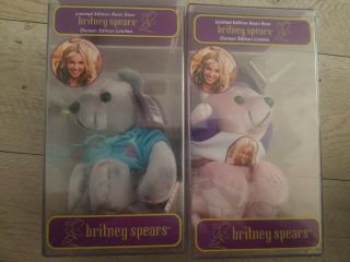 2 Britney Spears Limited Edition Bean Bears In Cases With Tags