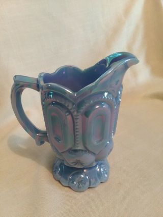 Weishar Moon And Stars Glass Mini Water Pitcher Blue Carnival
