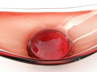 Vintage Red Murano Art Glass Gondola Style Ash Tray Bowl Dish 2