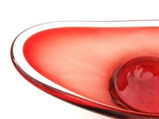 Vintage Red Murano Art Glass Gondola Style Ash Tray Bowl Dish 3