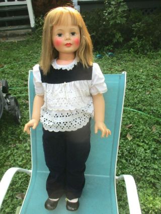 1960s Ideal G - 35 Patti Playpal Doll Strawberry Blonde Straight Bangs Green Eyes