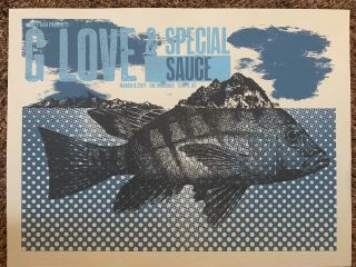 G.  Love And Special Sauce Signed Concert Screen Print Poster 2017