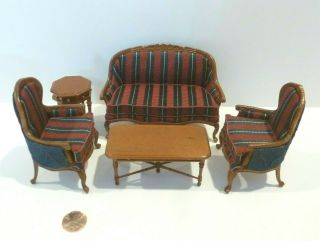 Bespaq Miniature " Renne " 5 Pc.  Set Sofa,  Chairs Ct & End Tbl 6210 - 13 - Fp - Rs - Nwn