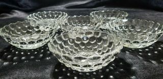 Vintage Anchor Hocking Clear Bubble Glass Berry Bowls,  Set Of 6 (1934 - 65)