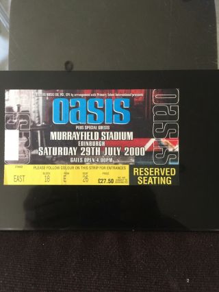Oasis 29th July 2000 Murrayfield Stadium Edinburgh Concert Ticket Stub