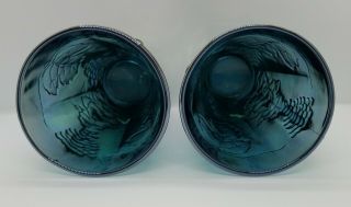 (set of 2) Vintage Indiana Carnival Glass Iridescent Blue Harvest Grape Tumblers 3