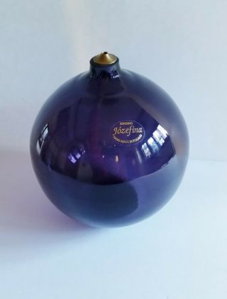 Krosno Jozefina Purple Art Glass Oil Lamp Globe W Label Made In Poland Józefina
