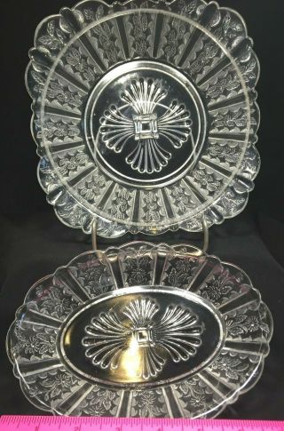 Antique Early American Pattern Glass 2 Bowls " Paneled Daisy " Or " Brazil "