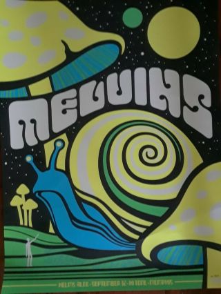 Melvins Glow In The Dark Silk Screened Concert Poster Memphis 9.  12.  16 Limited Ed