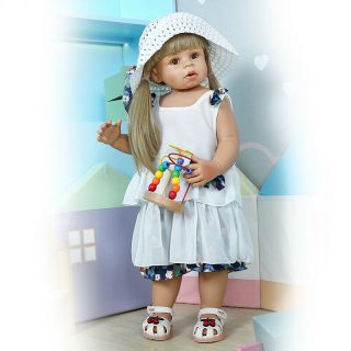 28inch Standing Reborn Toddler Doll Full Body Masterpiece Dolls Big Dress Model