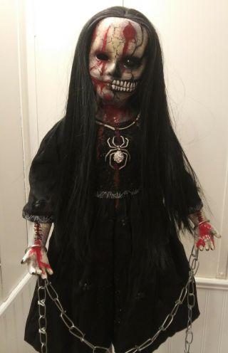 Creepy Horror Halloween Prop 25 " Doll Scary Zombie Skull Ooak Gothic Art L Ganci