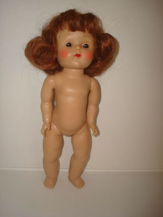 Vintage 1952 - 1953 8 " Ginny Vogue Strung Doll - Painted Lash/eyebrows/red Hair Flip