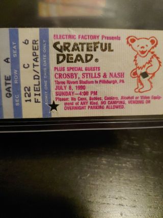 Grateful Dead Ticket,  Three Rivers Stadium,  PA 07/08/1990,  Mail Order July 08 2