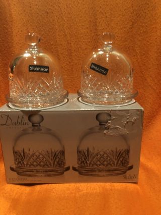 Shannon Crystal By Godinger Set Of Two Petite Server Domed Butter Dish