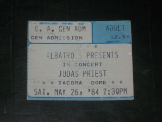 Judas Priest 1984 Ticket Stub Tacoma Dome May 26,  1984 Rare