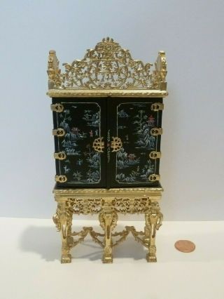 Bespaq Exquisite Grand Estate Cabinet 6000bkg Hand Painted Design Blk & Gold