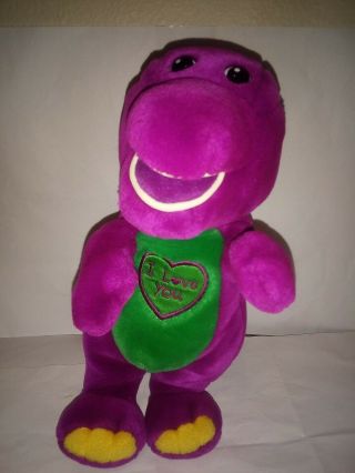 Vintage Barney The Purple Dinosaur Plush Doll I Love You 11 Inch 1990’s Euc