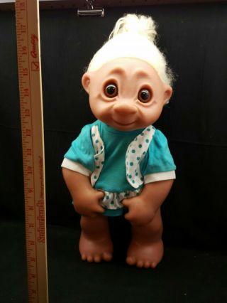 1979 Giant Th Dam 17” Troll Doll Blonde Hair Norfin 806