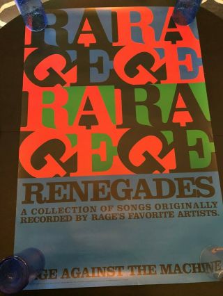 Rage Against The Machine Renegades Promo Poster 24x36 Cond.
