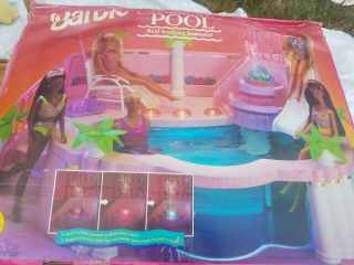 Vintage 1993 Barbie Pool Set With Fountain