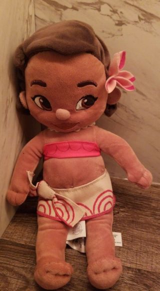 Disney Store Exclusive Animators 12 " Princess Moana Plush Toddler Baby Toy Doll