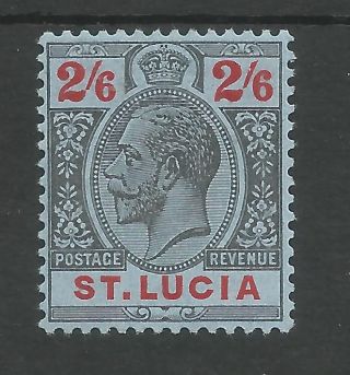 St Lucia Sg87 The 1912 - 21 Gv 2/6d Black&red/blue Fresh Cat £27