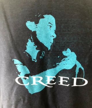 Creed Scott Stapp T - Shirt - Navy Blue - Vintage
