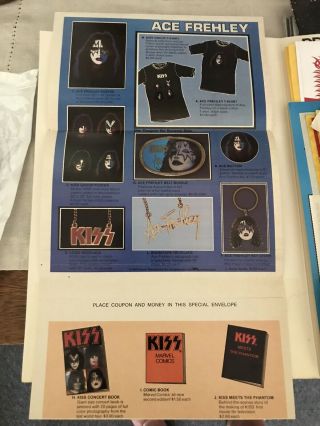 Kiss Rare Ace Frehley 1978 Solo Lp Insert Order Form.  Vintage Item.