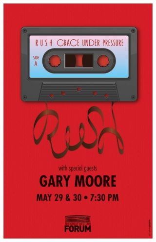 Rush & Gary Moore Los Angeles Forum Gig Concert Poster