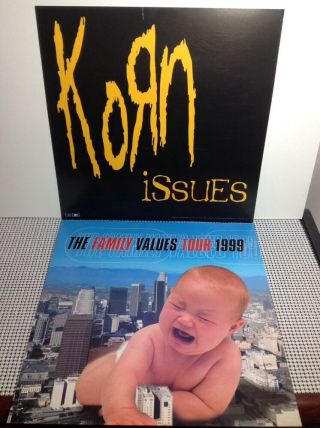 Issues And Family Values Tour 1999 By Korn 2 Poster Flats Rare Orig Promo 12x12