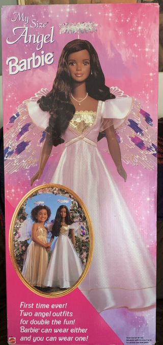 3 Foot My Size " Angel " Barbie Doll African American 1998