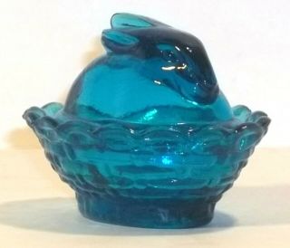 Boyd Glass Made In 2003 Bunny Rabbit Salt Hand Signed Crystal Blue Flame Fund