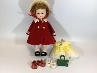 1950’s Madame Alexander Kins Strung Walker Doll,  Vogue & Ginny Clothes