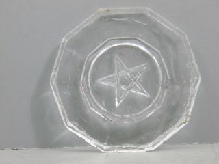 Antique Lacy Period Cup Plate Lee Rose Lr - 412 Star 10 Ten Sided Sandwich Glass