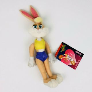 Vintage 1996 Warner Bros Space Jam Lola Bunny 11” Plush Yellow Purple Tags