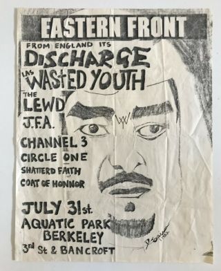 Discharge Wasted Youth The Lewd Vintage Punk Flyer Poster Hardcore D - Beat